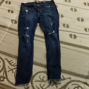Hollister low rise super skinny destroyed jeans👖